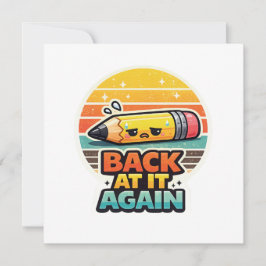 Cartão De Agradecimento De Volta a Isso Novamente Lápis Engraçado Design E
