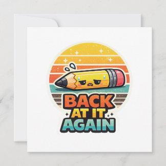 Cartão De Agradecimento De Volta a Isso Novamente Lápis Engraçado Design E