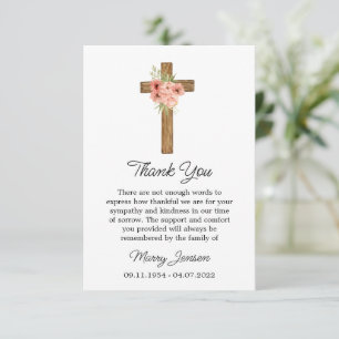Cartão de Agradecimento de Zinnia Cross Sympathy