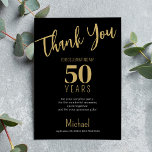 Cartão De Agradecimento Décimo aniversário da tipografia moderna do ouro n<br><div class="desc">Simples tipografia ousada moderna,  qualquer modelo de aniversário de marco etário com seu texto e assinatura personalizados.</div>