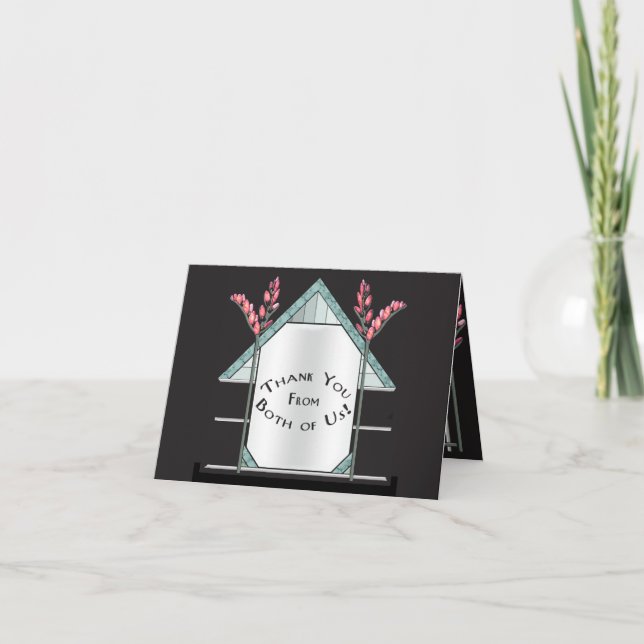 Cartão De Agradecimento Deco Art Rosa Salgueiro - Personalizado (Frente)