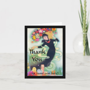 Cartão De Agradecimento Deco Woman com Suportes e Flores Obrigado Personal