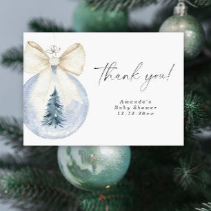 Cartão De Agradecimento decoração de árvore de Natal Baby shower Obrigado