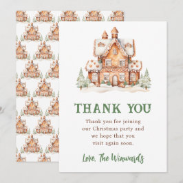 Cartão De Agradecimento Decoração de Casa de Pão de Mel Festa de Natal