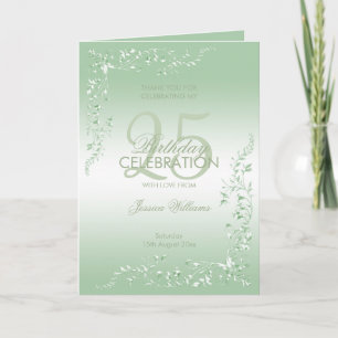 Cartão De Agradecimento Decoração Esmeralda Elegante Aniversário de 25 ano