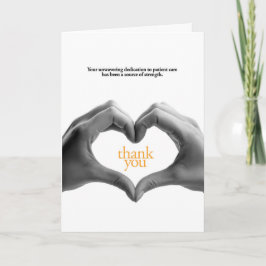 Cartão De Agradecimento Dedicação Inabalável aos Cuidados dos Doentes