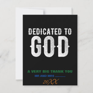 CARTÃO DE AGRADECIMENTO DEDICADO A DEUS BRANCO PERSONALIZÁVEL RESFRIADO T