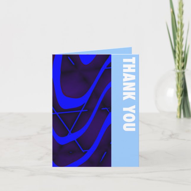 Cartão De Agradecimento Deep Purple & Blue Thank You Card (Frente)