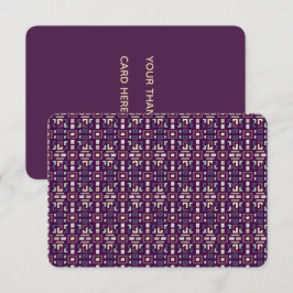 Cartão De Agradecimento Deep Purple e Terroso Abstrato Geométrico