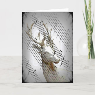 Cartão De Agradecimento Deer with Musical Notes