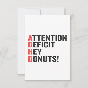 Cartão De Agradecimento Déficit de Atenção Ei Donuts Tdah Neurodiversidade