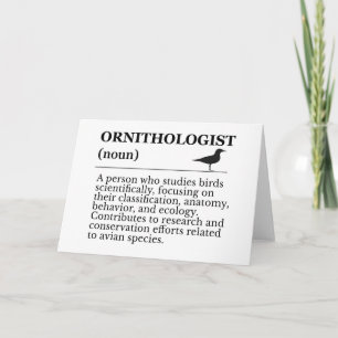 Cartão De Agradecimento Definição de Ornitólogo - Vogelkunde (Observação d