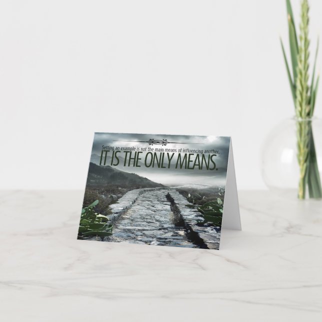 Cartão De Agradecimento "Definindo um exemplo" Cotação Inspiracional (Frente)