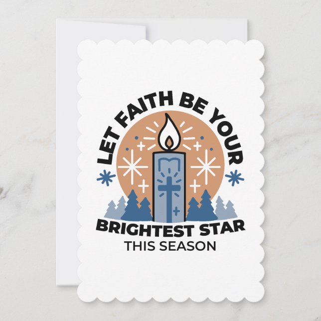 Cartão De Agradecimento Deixe a fé brilhar: tema do inverno (Frente)
