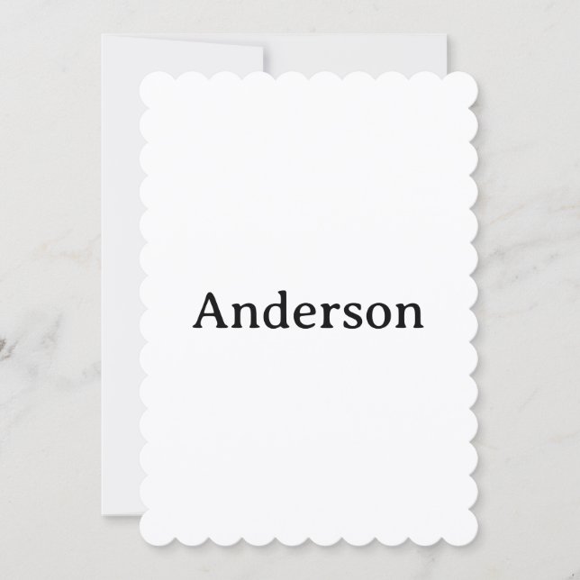 Cartão De Agradecimento Delete Text Replace Own Design 5" x 7" Scalloped (Frente)