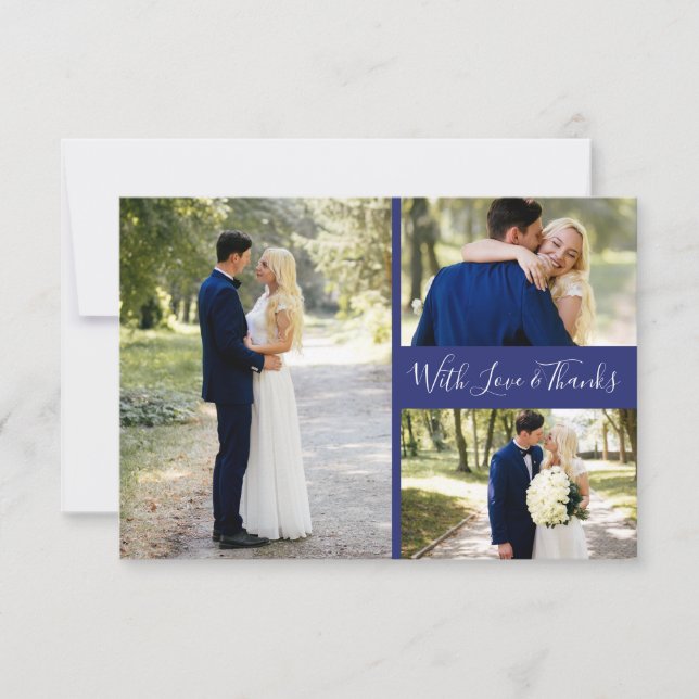 Cartão De Agradecimento Delfts Blauw | Colagem De Fotos Do Delft Blue Obri (Frente)