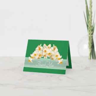 Cartão De Agradecimento Delicados Narcisos Modernos de Primavera Agradecim