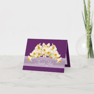 Cartão De Agradecimento Delicados Narcisos Modernos de Primavera Floral Ag