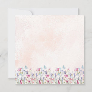 Cartão De Agradecimento Delicate Watercolor Wildflower Pink Blank Card