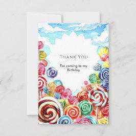 Cartão De Agradecimento Delicioso Aniversário Mágico Candyland