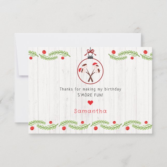 Cartão De Agradecimento Deliciosos Marshmallows de S'mores Festa de Aniver (Frente)