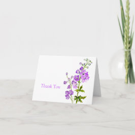 Cartão De Agradecimento Delphinium art wedding thank you card