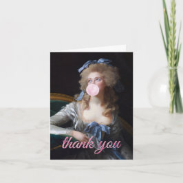 Cartão De Agradecimento Demure with Pink Bubble Gum