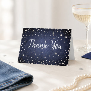Cartão De Agradecimento Denim and Pearls Thank you Card
