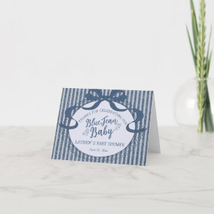 Cartão de agradecimento Denim Coquette Bow Blue Je