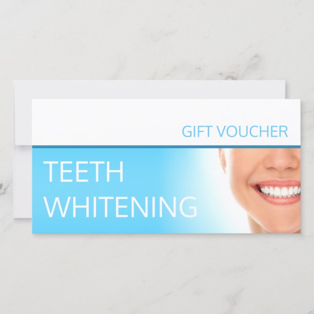 Cartão De Agradecimento Dente de Whitening Dom Voucher Dental de Casamento (Frente)