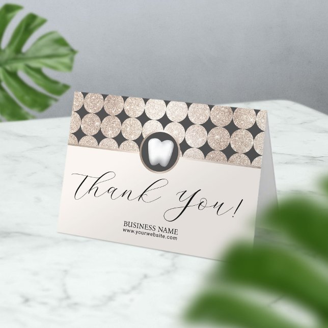 Cartão De Agradecimento Dentist Geométrico Dourado Dental - Obrigado (Criador carregado)