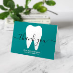 Cartão De Agradecimento Dentista Teal De Dente Branca Dentária Obrigado<br><div class="desc">Dentista De Teal Dental Cristal Obrigado Cartões.</div>