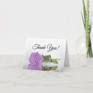 Cartão De Agradecimento Dentro de Foto de Casamento de Rosa Roxo Elegante 