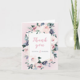 Cartão De Agradecimento Desabrochando borrão botânico aguarela floral