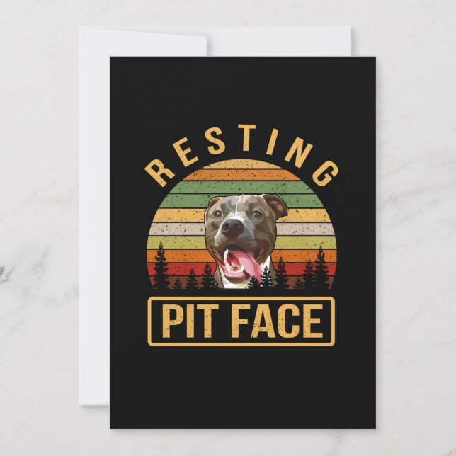 Cartão De Agradecimento Descansar face Pitbull (Frente)