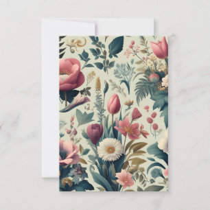 Cartão De Agradecimento Descubra o Deslumbrante Padrão Botânico Floral de 