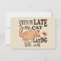 Desculpe, estou atrasado, meu gato estava deitado