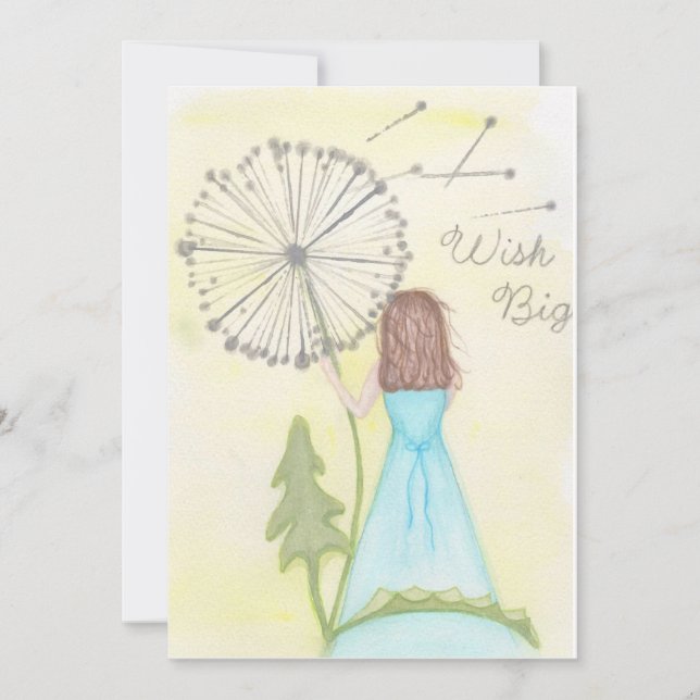 Cartão De Agradecimento Deseje em placas de anotações de Dandelion (Frente)
