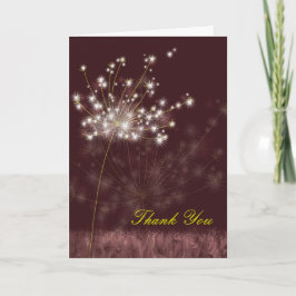 Cartão De Agradecimento Desejos de Dentes-de-leão Casamento Obrigada