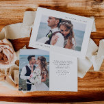 Cartão De Agradecimento Desejos Simples | Dois Casamentos Fotográficos<br><div class="desc">Este obrigado de casamento moderno e minimalista que vocês cartões com fotos apresentam duas de suas fotos favoritas de casamento,  com texto preto simples que diz "Amor e Obrigados" e um elegante design preto e branco.</div>