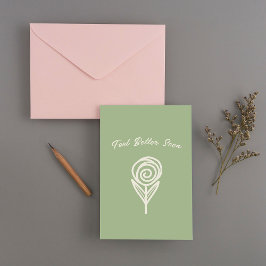 Cartão De Agradecimento Desenhado à mão, Rosa de Linha - Sinta-se Melhor E