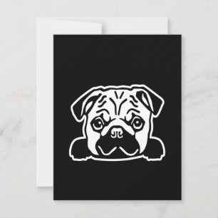 Cartão De Agradecimento Desenho Da Face Do Cachorro Amantes Pug