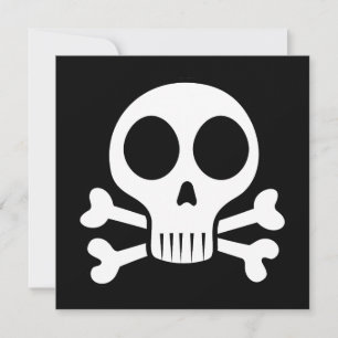 Cartão De Agradecimento Desenho de Caveira Pirata