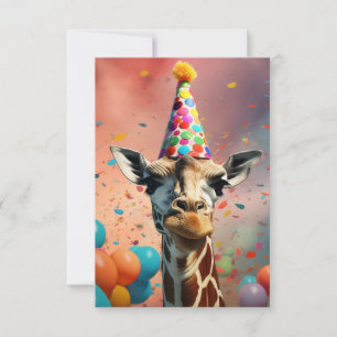 Cartão De Agradecimento Desenho de girafa, colorido