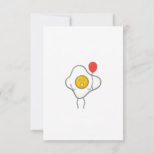 Cartão De Agradecimento Desenho de ovo com balão, personalize, personalize