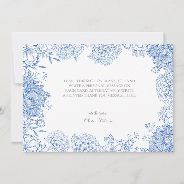 Cartão de Agradecimento Desenho Gráficos de Flores (Verso)