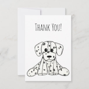 Cartão De Agradecimento Desenho simples de um cão dalmata preto