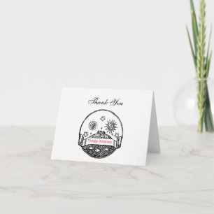 Cartão De Agradecimento Desenho Vintage Sol Lua Estrelas Oceano Planeta Te