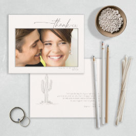 Cartão De Agradecimento Desert Vibes Foto Obrigado Ivory ID1019