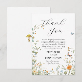 Cartão De Agradecimento Desert Wildflowers Orthodox Christian Funeral